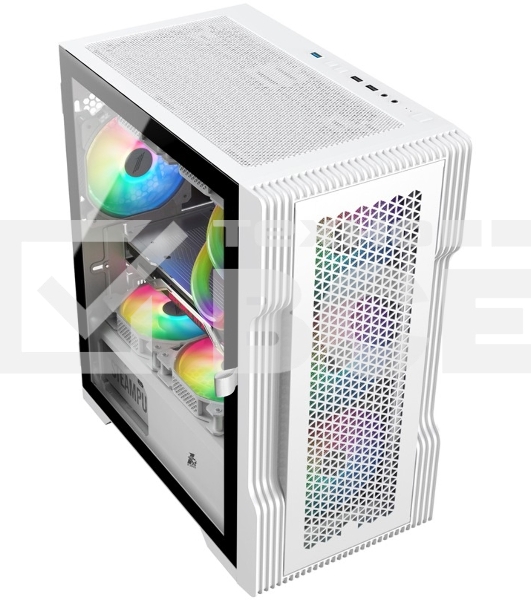 Компьютерный корпус 1STPLAYER TRILOBITE T3 White / mATX, TG / 4x 120mm LED fans inc. / T3-WH-4F1-W