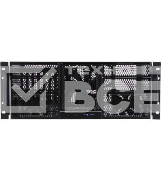 Корпус компьютерный Procase RE411-D4H11-E-55 Корпус 4U server case,4x5.25+11HDD,черный,без блока питания,глубина 550мм,MB EATX 12