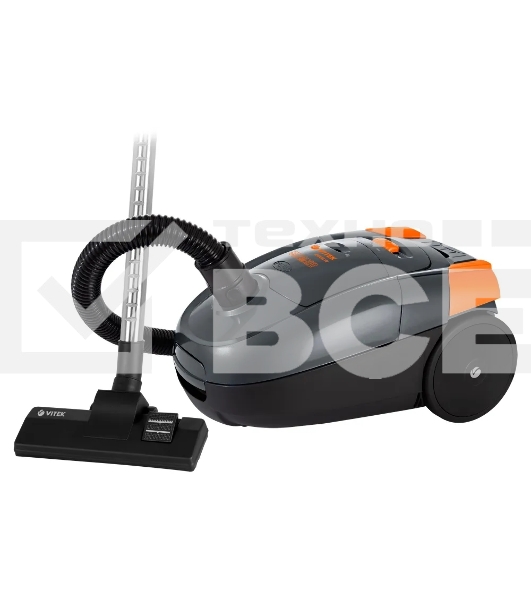Пылесос Vitek VT-1819 (MC) серый/оранжевый, 400/1400 Вт, уборка сухая, пылесборник мешок 3 л