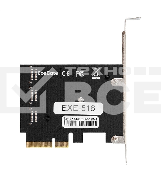 Контроллер ExeGate EXE-516 (PCI-E x4 v3.0, SATA3 6Gb/s, 6 int, ASMedia Chipset ASM1166)
