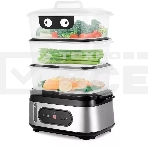 Пароварка электрическая Kitfort КТ-4082 3ярус. 800Вт серебристый, фото 1