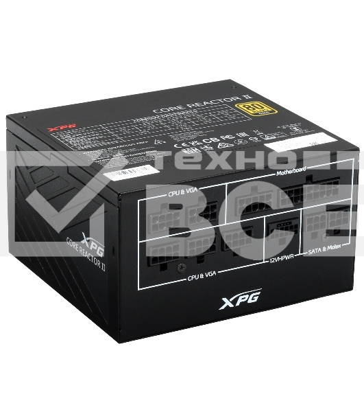 Блок питания ADATA XPG Core Reactor II COREREACTORII750GOLD RTL (COREREACTORII750G-BKCEU), 750Вт, 80 PLUS Gold, 120мм, модульный, черный