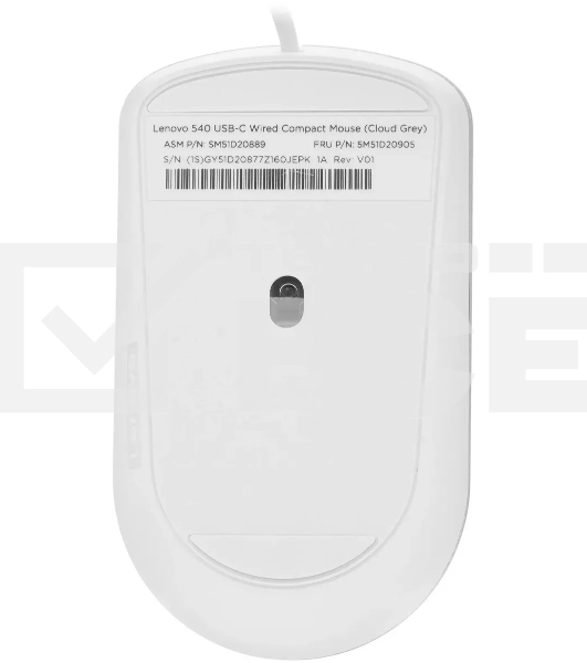 Мышь проводная Lenovo 540 светло-серый, 2400 dpi, USB-C, кнопки - 4