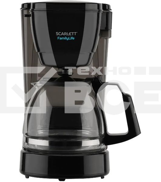 Кофеварка капельная Scarlett SC-CM33018 черный, исп. кофе - молотый, 0.75 л, 600 Вт.