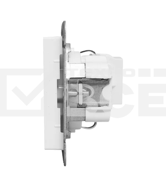Механизм розетки EKF UP1-SOW-111 16А, с заземлением, со шторками, белый Эпика