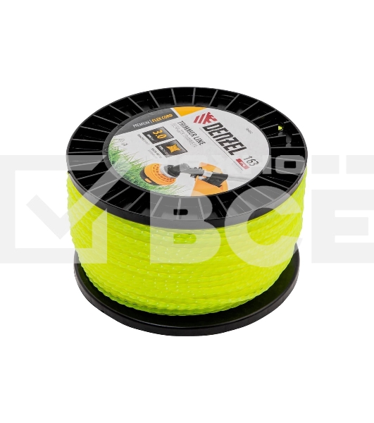 Леска для триммера Denzel витой квадрат, 3,0мм х 163м, на DIN катушке FLEX CORD