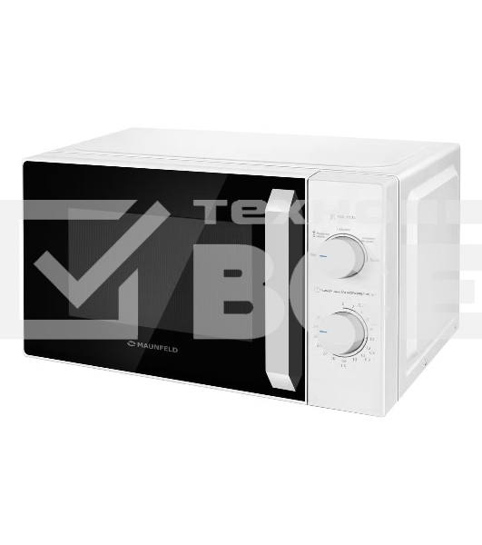 Микроволновая печь MAUNFELD MFSMO720MW02 белый, 20 л, 700 Вт, переключатели - поворотный механизм