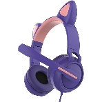 Гарнитура QUMO Game Cat фиолетовый, проводная, USB, подсветка, фото 1