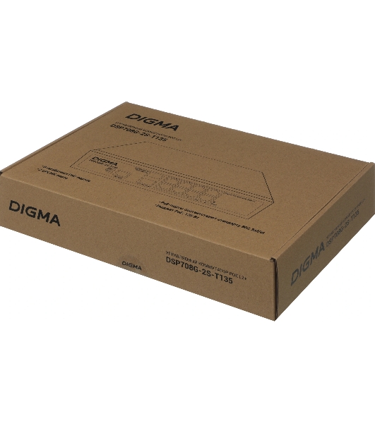 Коммутатор Digma DSP708G-2S-T135, 8×1 Гбит/с + 2×1 Гбит/с SFP, управляемый