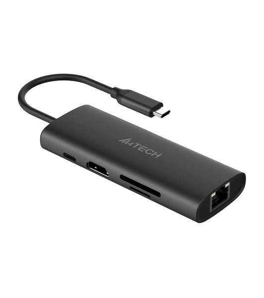Разветвитель USB-C A4Tech DST-80C 2порт. серый