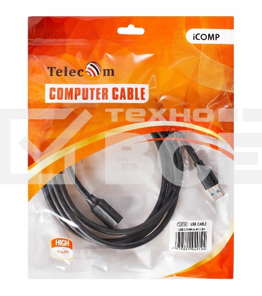 Кабель удлинительный USB3.0 Am-Af 1.8m Telecom черный (TUS708-1.8M)