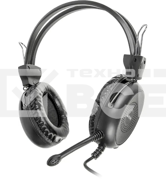 Наушники A4Tech HS-30, Black {Гарнитура, накладные, 20-20000Гц,32 Ом, 102дБ, микр фиксирован, кабель 2м, 2 x mini jack 3.5 mm}
