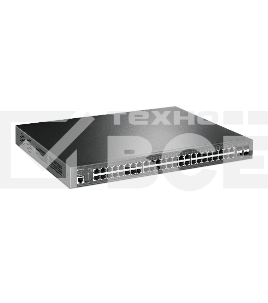 Коммутатор 48-port Gigabit PoE+ L2+ switch, 48 802.3af/at PoE+ ports, 4 Gb SFP slots, 1 RJ-45 + 1Micro-USB console ports, 348W PoE budget