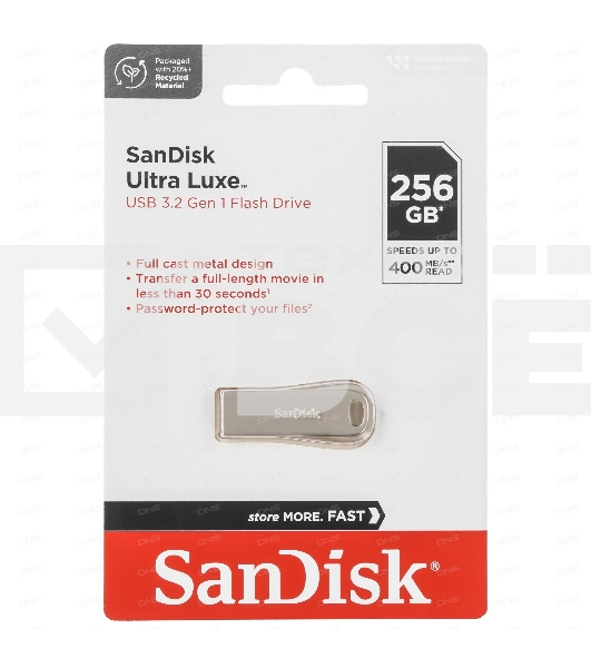 Флеш диск SanDisk CZ74 Ultra Luxe, 256Gb USB 3.1 серебристый