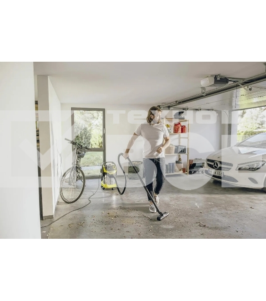 Строительный пылесос Karcher WD 5 S V-25/5/22 желтый, 1100 Вт, уборка сухая/сбор воды, пылесборник мешок/контейнер, 25 л