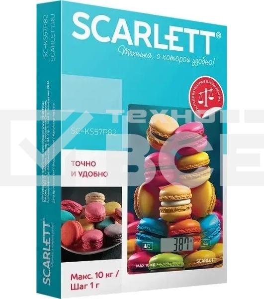 Весы кухонные электронные Scarlett SC-KS57P82 макс.вес:10кг синий/макаруны