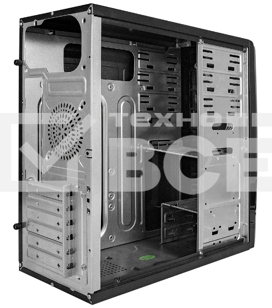 Компьютерный корпус Miditower ExeGate CP-604-UNS450 (ATX, БП UNS450 с вент. 12см, 2*USB, аудио, черный)