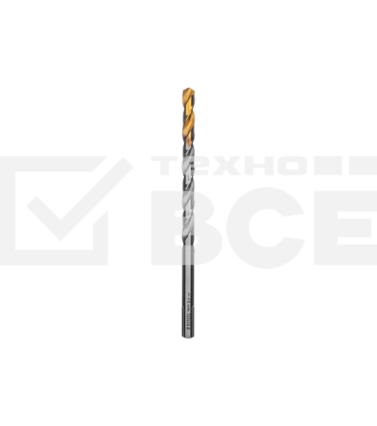 Сверло спиральное по металлу Denzel 8,5 х 165 мм, Р6М5, Golden Tip, удлиненное