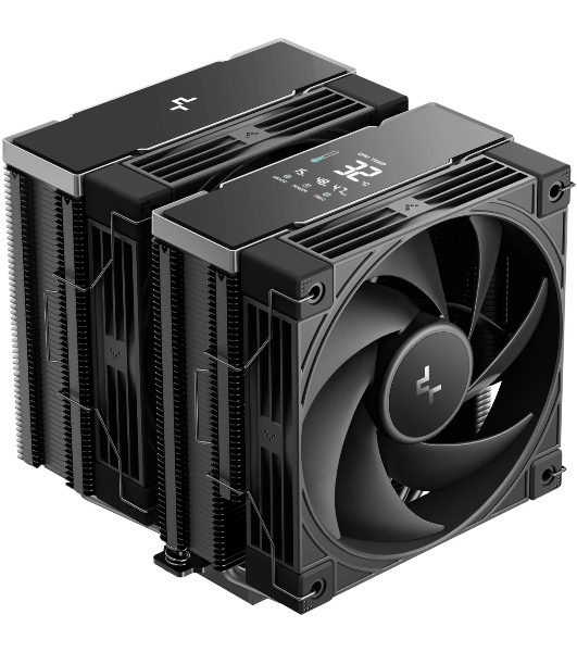 Кулер для процессора DEEPCOOL AK620 G2 DIGITAL NYX LGA1851/1700/1200/115X/AM5/AM4 (8шт/кор, TDP 260W, PWM, DUAL Fan 120мм, 6 тепл. трубок, Copper Base, черный) RET (R-AK620G2-BKNNMN-GJD-1)