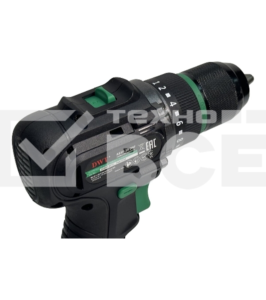 Дрель-шуруповерт аккумуляторная DWT ABSP-20 DNF-2 BMC /20В/до 2000 об.в мин/60 Нм/1-13 мм/бещеточный мотор/реверс/LED-подсветка/2 АКБ, 2 Ач/ЗУ/кейс/черный (ABSP-20 DNF-2 BMC)