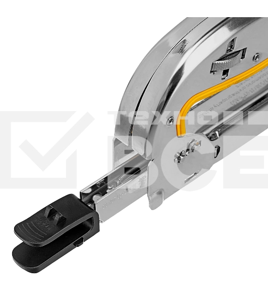 Степлер Denzel металл., скобы в комплекте, плавная регулировка удара, 2К рукоятка, тип 53, 4-14 мм