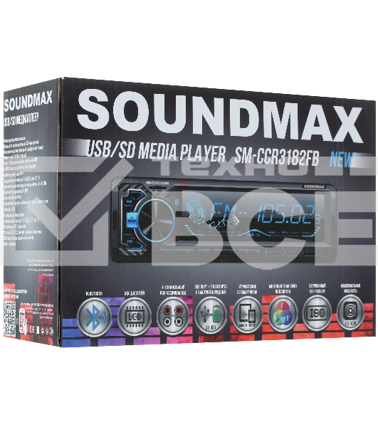Автомагнитола Soundmax SM-CCR3182FB 1DIN 4x50 Вт