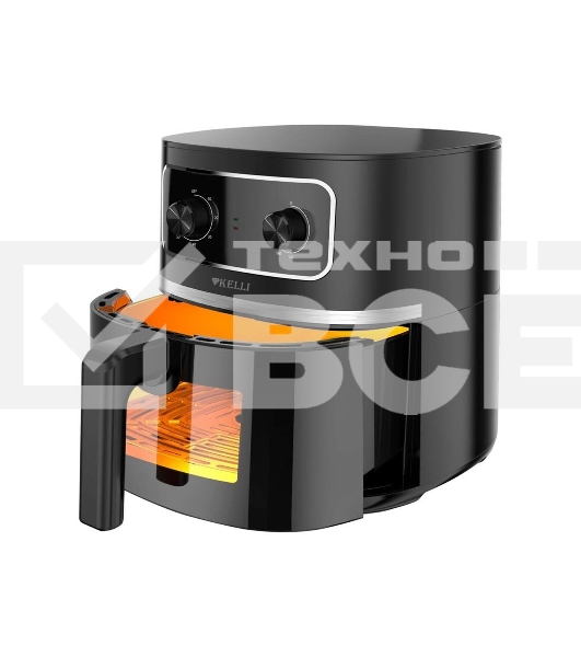 Аэрогриль Kelli KL-1710 серый, 2200 Вт, 5 л, механическое управление, 4 программы