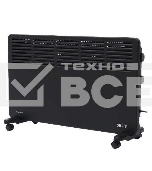 Конвектор Oasis KM-20B черный, 2000 Вт, 25 м2, термостат