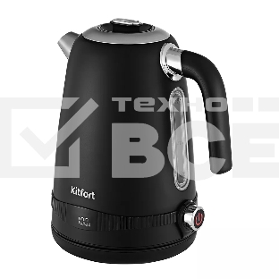 Чайник электрический Kitfort KT-6121-1 1.7л. 2200Вт черный (корпус: нержавеющая сталь/пластик)