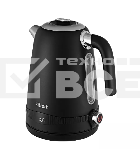 Чайник электрический Kitfort KT-6121-1 1.7л. 2200Вт черный (корпус: нержавеющая сталь/пластик)