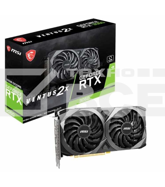 Видеокарта MSI RTX3060 VENTUS 2X 12G PCI-E 4.0  12288Mb 192 GDDR6 1680/15000 HDMIx1 DPx3 HDCP Ret