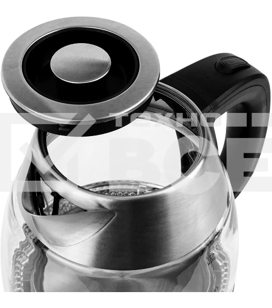 Чайник Centek CT-0018, 1.2л, 1600Вт, стекло, серебристый