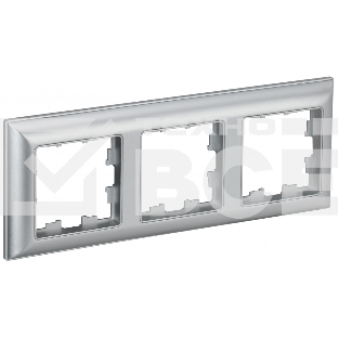 Рамка 3-местная IEK BRITE РУ-3-Бр DECOR 3D-форма алюминий/алюминий