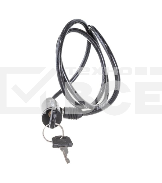 Замок тросовый ЗУБР Стандарт, 2 ключа в комплекте, длина троса 950мм, d 6мм 37269-95