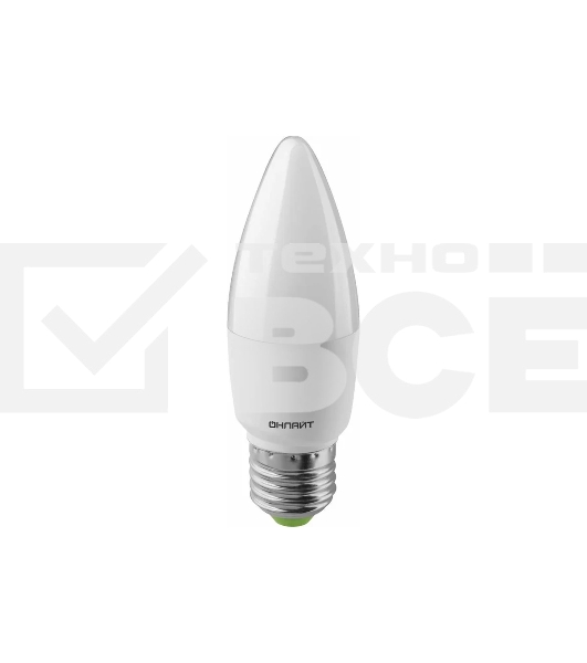 Лампа светодиодная ОНЛАЙТ 61961 OLL-C37-10-230-6.5K-E27-FR