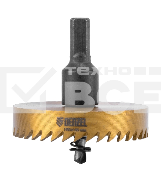 Коронка по металлу Denzel HSS, 65 мм, нитридтитановое покрытие