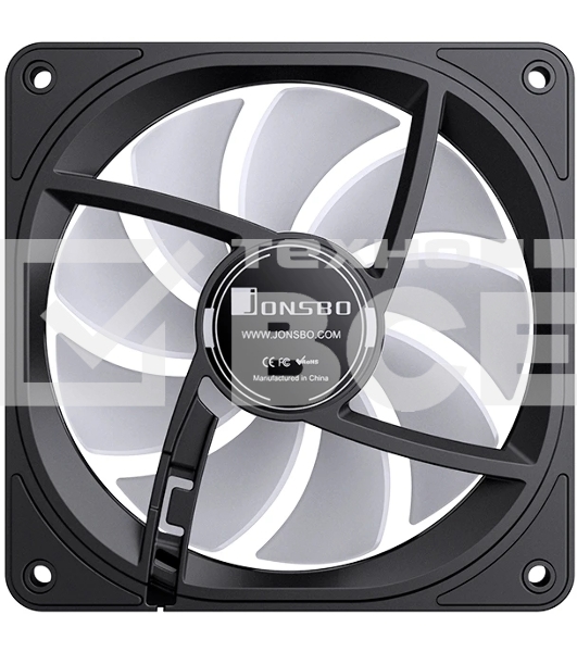 Вентилятор для корпуса JONSBO FR-606BR Reverse (120x120x25мм, 4-pin PWM, ARGb, 35.99CFM, 26.5dBA, 1500RPM, черный)
