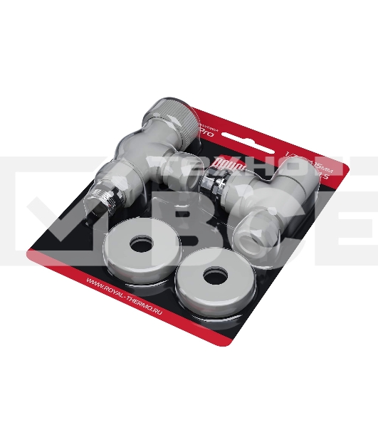 Набор термостатический осевой Royal Thermo Design Pro 15мм М30х1,5 (белый)