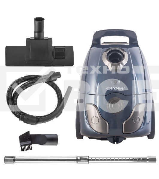 Пылесос мешкового типа Endever SkyClean VC-252, синий/серый, мощность 1800 Вт, мощность всасывания 350 Вт, объем мешка для пыли 2,5 литра