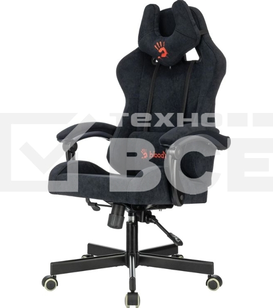 Кресло A4Tech Bloody GC-560 черный, ткань, 150 кг, подголовник, регулируемые подлокотники, механизм качания