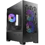 Корпус AZZA Aerohex-M Black, Mini-Tower, чёрный, 3 x 120 мм, фото 1