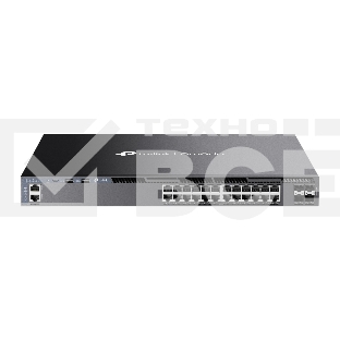 Стекируемый управляемый коммутатор 3 го уровня TP-Link SG6428X Omada с 24 гигабитными портами и 4 портами SFP+