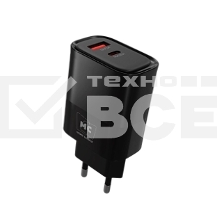 Сетевое зарядное устройство MORE CHOICE (4620202555557) NC81i СЗУ 1USB+1Type-C 3.0A PD 20W+ QC3.0, черный