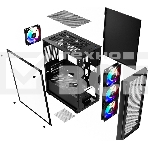 Компьютерный корпус XASTRA A402M 4FRGb Black mATX/Mesh/full-size TG/4x120мм FRGb fans/A402M-4FC12F-BK, фото4