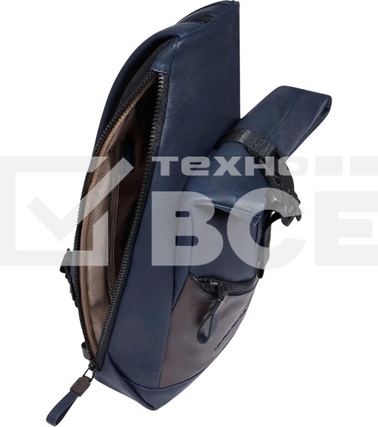 Рюкзак слинг Piquadro Harper CA6784AP/BLUTM синий/коричневый кожа