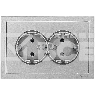 Розетка 2-мест. б/з СП ZIMA IP20 16А ПБТ безвинт. зажим серый матовый LEZARD 704-7400-128BQC