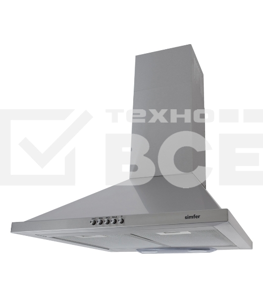 Вытяжка каминная SIMFER 8562SM серый, 50 см, 550 м³/ч, 55 дБ