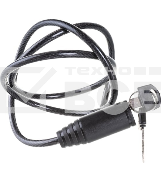 Замок тросовый ЗУБР Стандарт, 2 ключа в комплекте, длина троса 950мм, d 6мм 37269-95