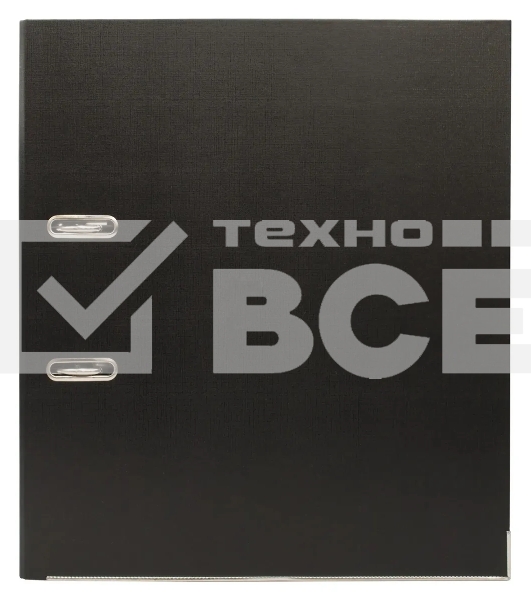 Папка-регистратор Silwerhof 1890082 A4 50мм, двусторонний ПВХ, черный, металлическая окантовка, сборная, сменный карман на корешке