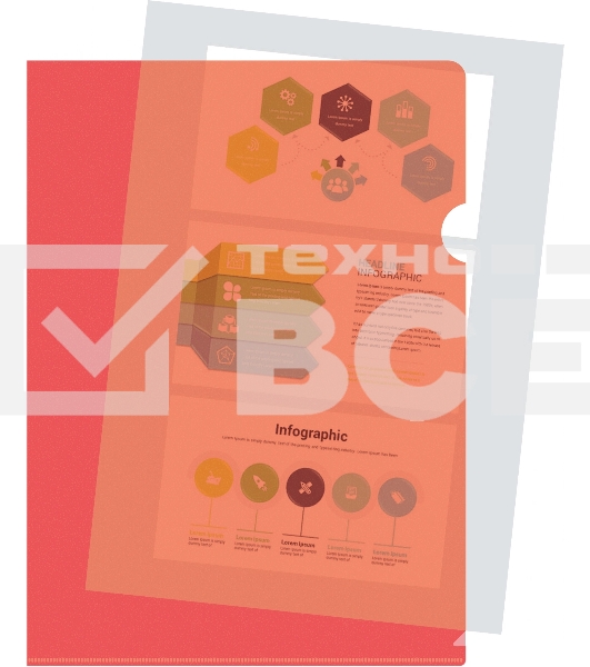 Папка-уголок Silwerhof Eco тисненый A4 пластик 0.12мм красный